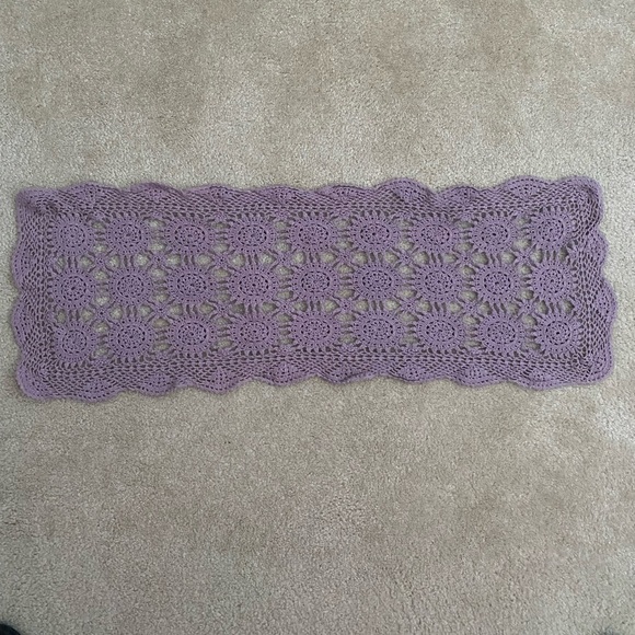 Vintage Lavender Crocheted Scarf - Picture 1 of 4